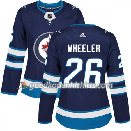 Winnipeg Jets Blake Wheeler 26 Adidas 2017-2018 Navy Blauw Authentic Shirt - Dames